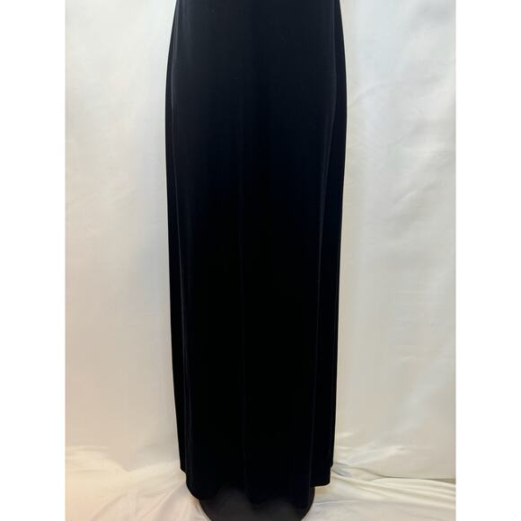 🖤 90’s Vintage Black Velvet Maxi Dress | Rose Devore Mesh | Goth-Glam Small 🖤 - Picture 5 of 13